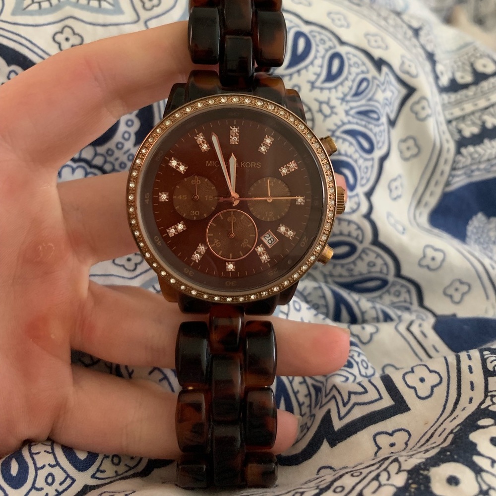 MK tortoise and rose gold Watch